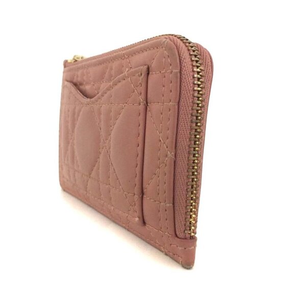 Christian Dior Cannage Leather Coin Purse Wallet Pink/4BB0782 - Picture 2 of 8